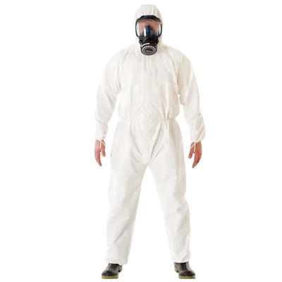 Vêtements médicaux jetables avec fermeture à glissière et cou rond
