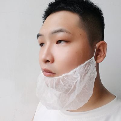 Cache-barbe jetable en non-tissé 45x20cm Blanc Noir Bleu