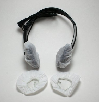 L'écouteur blanc d'IRM couvre la couverture sanitaire de coussin d'oreille d'écouteur