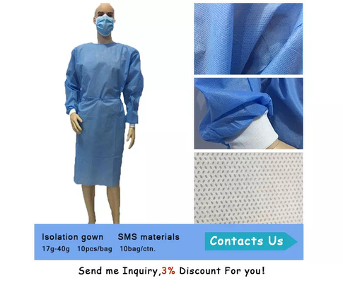 Robes chirurgicales imperméables Aami de SMS du niveau 3 médicaux de niveau 4 stériles renforcés